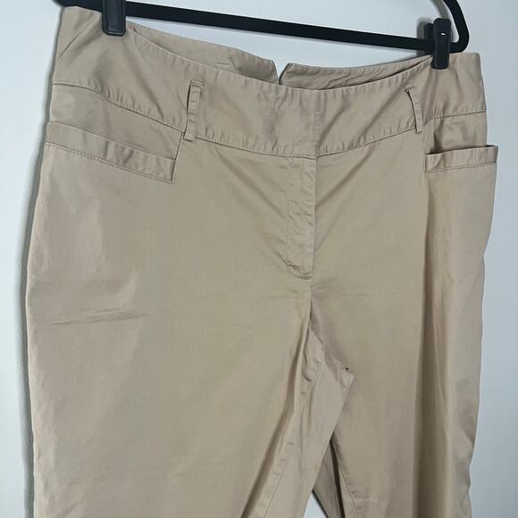 Lane Bryant Women's Plus Size 18 Tan Khaki cropped Chinos - Picture 3 of 5